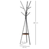 180cm Coat Rack Metal Hat Shelf Holder Free Standing Display Clothes Brown