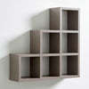 Grey Wall Mounted 3-2-1 Step Style Storage Cube Bookcase Wooden Display Unit