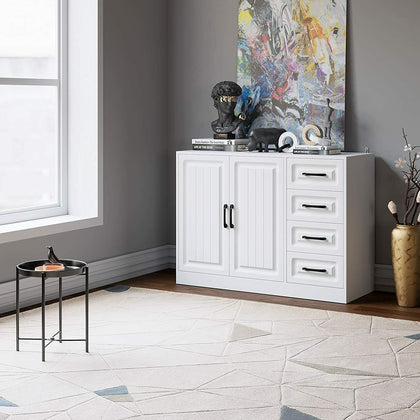 Sideboard Storage Cabinet, Floor Standing Cabinet with 4 Drawers, Cupboard