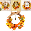 Autumn Maple Leaf Artificial Thanksgiving Halloween Home Hanging Garland Wreath