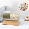 5PCS/PACK Fridge Storage Box with Lid Handle Clear Food Container Plastic Boxes
