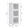 White Bookcase 3 Tier Storage Display Shelving Unit Cabinet Clear Acrylic Door