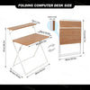 2-Tire Folding Computer Desk Laptop PC Desk Study Workstation Office Table Oak
