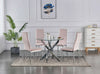 Set of 2 Modern Blue/Mustard/Pink/Grey Velvet Chrome Metal Legs Dining Chairs