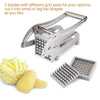 Potato Chipper French Fries Slicer Chip Cutter Chopper Maker 2 Blades Stainless