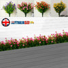 6 Bundles Artificial Flowers Plastic Fake Resistant Outdoor Plants Faux UV UK