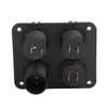 4 Gang ON-OFF Toggle Switch Panel 2 USB 12V Fit Marine Truck Camper Cars Boat UK