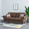 2, 3 Seater Grey Linen Fabric Sofa Armchair Lounger with 2 Pillows Living Room