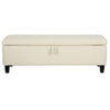 Ottoman Storage Chest Faux Leather Stool Bench Seat Home Furniture Black Cream
