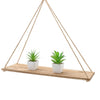 1/2X Wooden Hanging Rope Shelf Wall Mounted Floating Shelf Storage Rustic