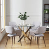 Contemporary Clear Glass Dining Table Cross Chrome Legs Round Kitchen Table
