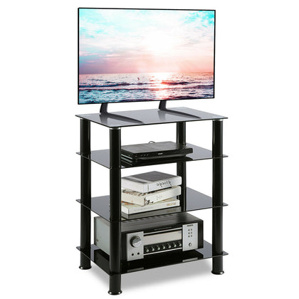 HiFi Stand AV Shelf TV Stand Rack 4-Tiers Audio Rack Entertainment Media Cabinet