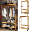 Wooden Clothes Rail Rack Garment Dress Hanging Display Stand Shoes Storage Shelf