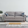 2, 3 Seater Grey Linen Fabric Sofa Armchair Lounger with 2 Pillows Living Room