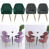 2 Velvet Leisure Dining Chairs Padded Bucket Seat Tub Armchair w/Gold Metal Legs