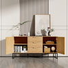 Wooden Sideboard Cabinet Cupboard Unit Storage Furniture With 3 Drawers 2 Doors