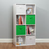 8 Cube Storage Unit White/Green Boxes Childrens/Kids Bedroom Toy Basket Shelves