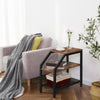 HOOBRO Side Table Narrow Bedside Table with 3-Tier Shelves Industrial End Table
