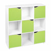 Wooden 9 Cube 5 Doors Storage Unit Cupboard Bookcase Shelving Display Shelves