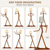 Wooden Tall Floor Lamp Corner Decorative Humanoid Light Fixture Changeable Shape