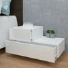 High Gloss 2 Drawer Sofa Side End Table/Bedside Cabinet Table Small Desk RGB LED