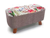 Large Footstool Luxury Upholstered Fabric Foot Rest Ottoman Decor with Legs
