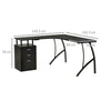 L Shaped Computer Desk with Drawers Corner Home Office Corner Workstation