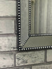 Luxury Industrial Wall Mirror Beaded Jewelled Bevelled Wall Mirror Hallway 38cm