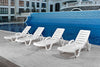 Sun Lounger Outdoor Garden Patio Relaxer White Recliner Bed Terrace Furniture