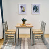 Compact Solid Wood Dining Table and 4 Chairs Set Home Kitchen Furniture 4 Colors