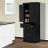 Freestanding Kitchen Storage Cabinet w/ Drawers Cupboards Shelves Home Black