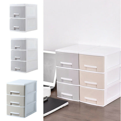 Plastic Storage Drawer Box Organizer Cabinet Home Office Table Desktop Tidy Unit