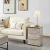 Modern Bedside Table Storage Nightstand Cabinet w/ 3 Drawers Bedroom Furniture