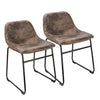2x Vintage Industrial Style Kitchen Bar Stool Brown Leather Look Restaurant Cafe