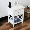 White Bedside Tables with Drawer Nightstand Cabinet InDoor Furniture Storage