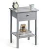 Bedside Table Pair Bedroom Cabinet Nightstand With Drawer & Shelf Christow