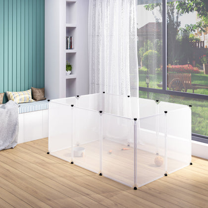 154x104x74cm Pet Exercise Fence DIY Playpen Small Animal Rabbit Dog Plastic Cage