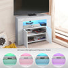 Corner TV Unit Stand Cabinet Media Storage Console Shelf Cupboard RGB LED Lights