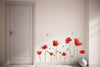 Walplus Wall Sticker Decal Wall Art Poppy Butterflies Spring Art Home Decoration