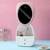 Makeup Organizer Cosmetic Storage Drawer W/ LED Light Vanity Mirror USB Charging