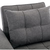 HUDSON 1-SEATER, 2-SEATER SOFA BED LINEN FABRIC WITH CUP HOLDERS GREY