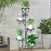 42" Tall 5Tier Metal Shelves Plant Stand Garden Patio Flower Storage Rack Holder