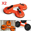 2 x Suction Cup TRIPLE Pad Lifter 100kg Sucker Plate Glass tile Mirror Lifter