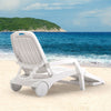 Folding Plastic Sun Lounger Garden Patio Deck Chair Adjustable Relaxing Recliner