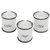 Crushed Diamond Crystal Filled Tea Coffee Sugar Canisters Jars Kitchen Storage