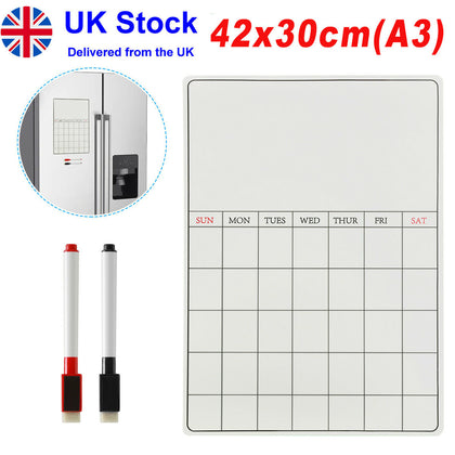 Meal Plan Magnetic Refrigerator Whiteboard Board Weekly Dry Erase Family Planner