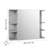 Bathroom Mirror Cabinet with 6 Shelves Wall Mounted Storage Cupboard 80x20x64cm