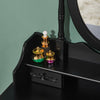 Wooden Dressing Table w/4 Mirror Stool Vanity Makeup Desk Stool Set White/Black