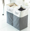 2 COMPARTMENT DARK AND LIGHTS LAUNDRY CLOTHES WASHING STORAGE BASKET HAMPER