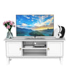 TV Stand High Gloss Unit Corner Table Storage Display Shelves With Drawer White